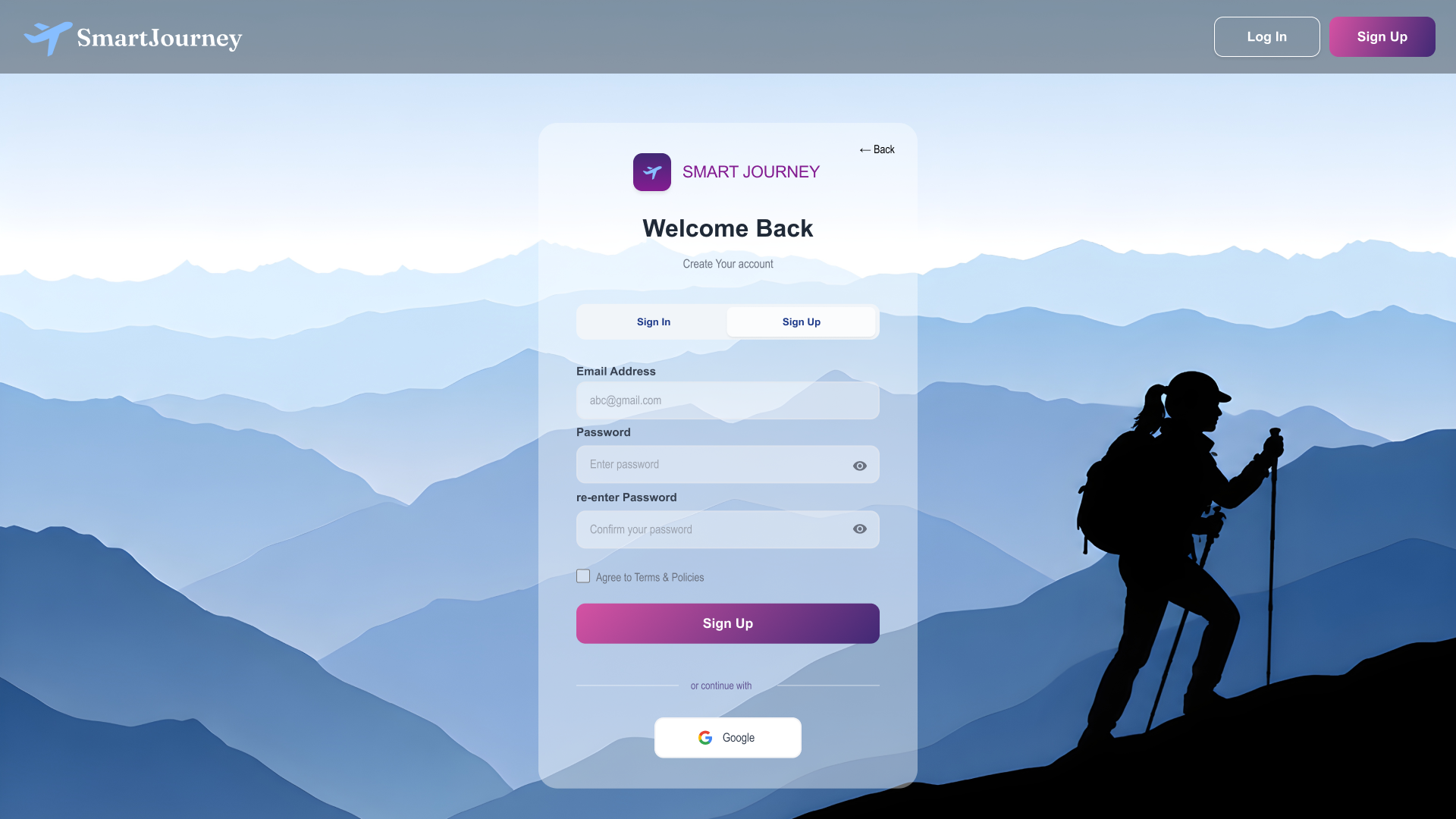 4.Sign Up Page